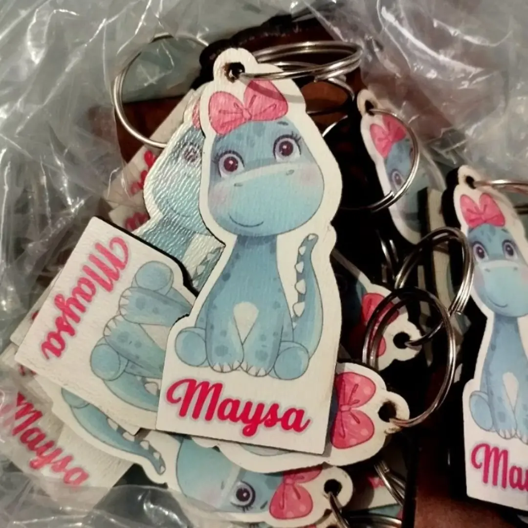Kit 25 chaveiros dinossauro MDF personalizados — foto 9