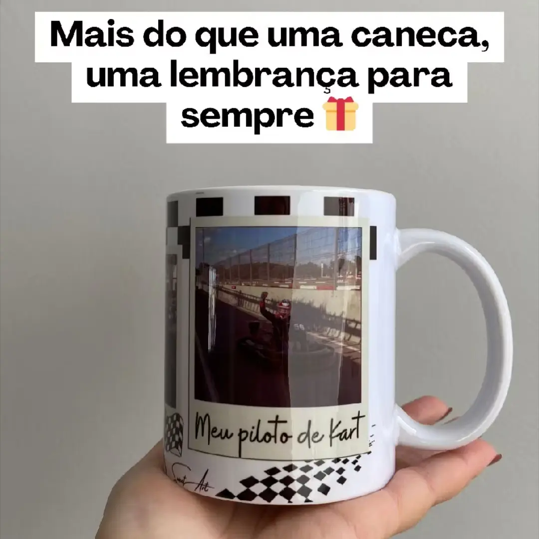 Caneca de porcelana personalizada com foto e frase — foto 3