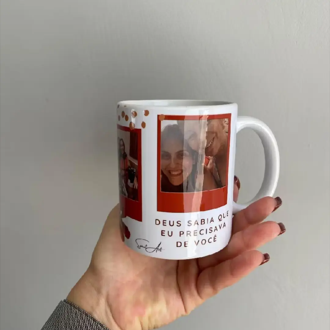 Caneca de porcelana personalizada com foto e frase — foto 5