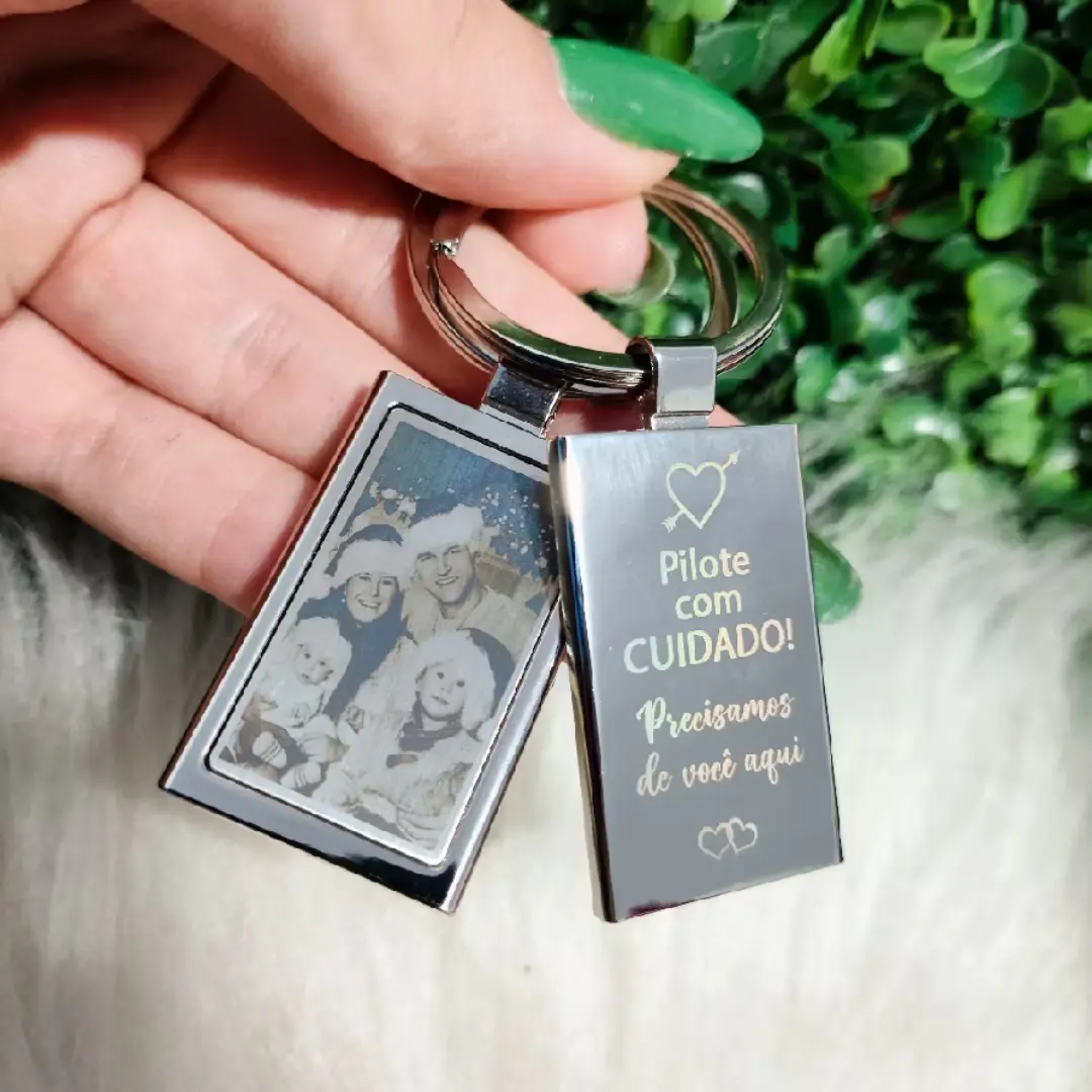 Chaveiro de metal com foto (dirija com cuidado) — foto 3