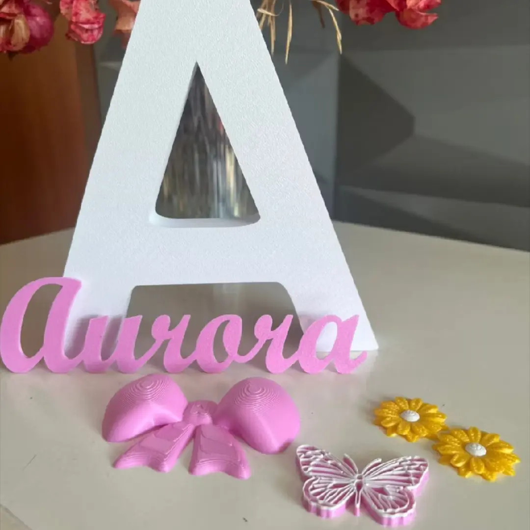 Letra inicial 3D personalizada com nome — ~19,5 cm — foto 4