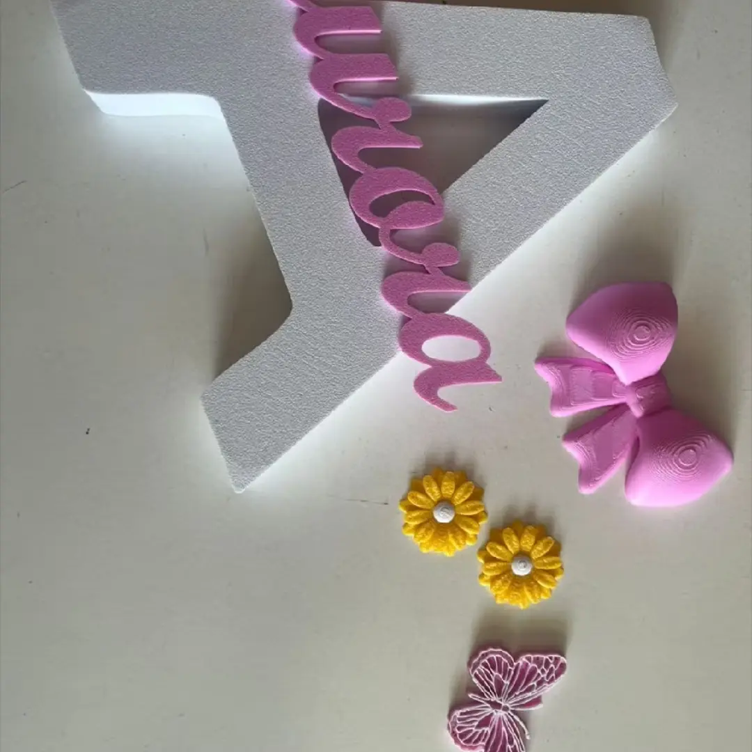 Letra inicial 3D personalizada com nome — ~19,5 cm — foto 5