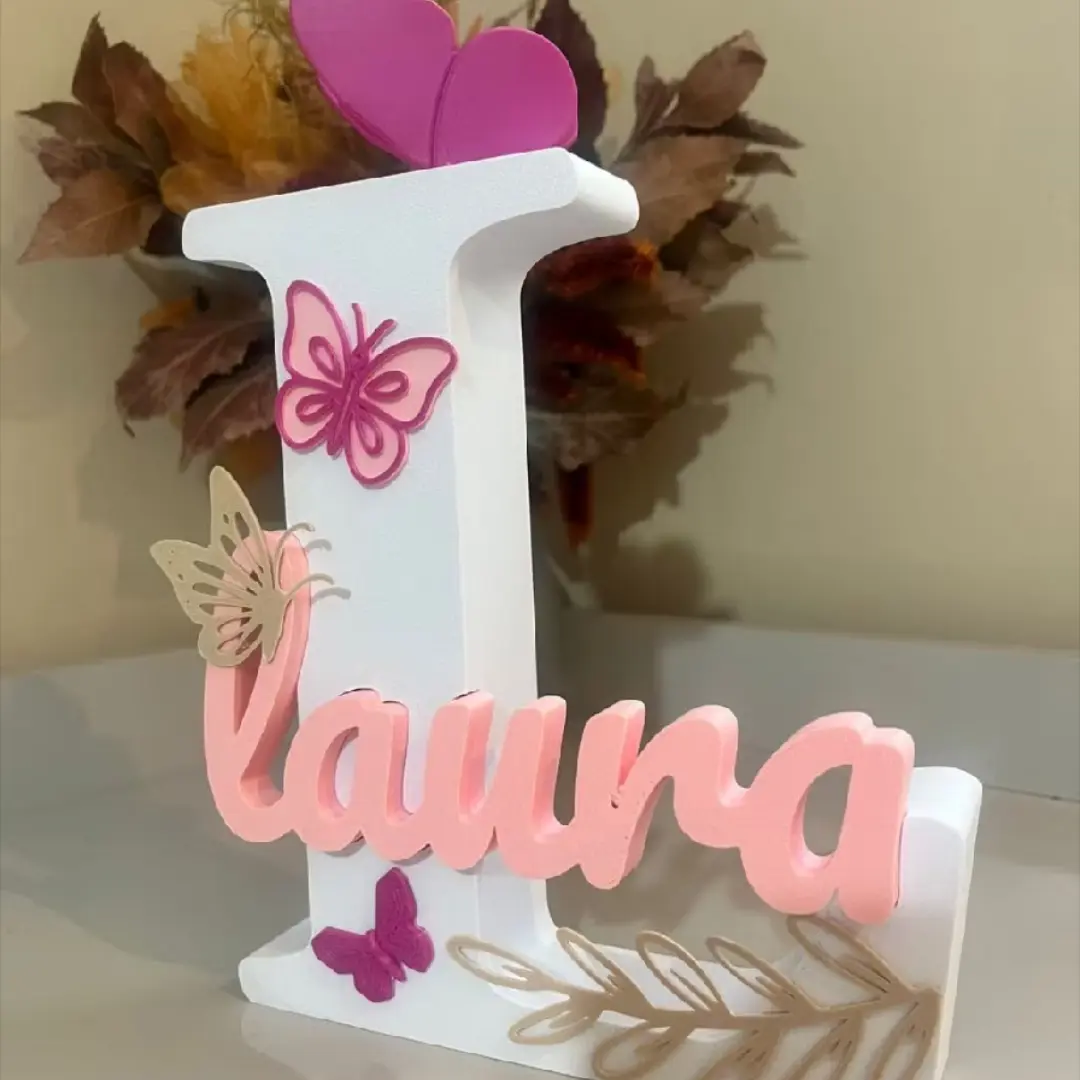 Letra inicial 3D personalizada com nome — ~19,5 cm — foto 8
