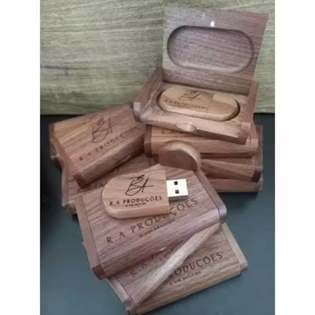Pendrive madeira + caixinha — 4 a 64 GB laser — foto 4