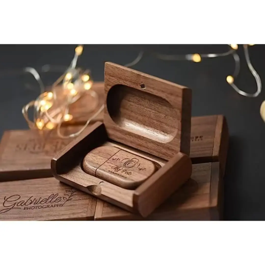 Pendrive madeira + caixinha — 4 a 64 GB laser — foto 6