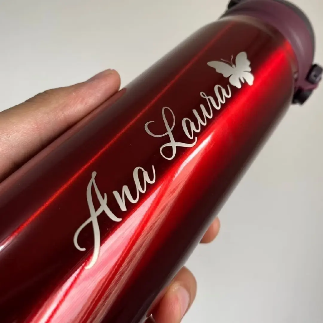 Kit 5 garrafas térmicas 400 ml — gravação a laser — foto 4