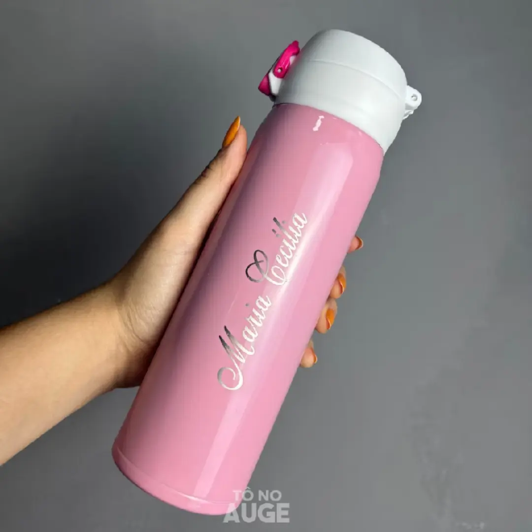 Kit 5 garrafas térmicas 400 ml — gravação a laser — foto 12