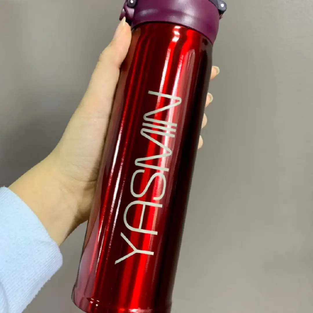 Kit 5 garrafas térmicas 400 ml — gravação a laser — foto 15