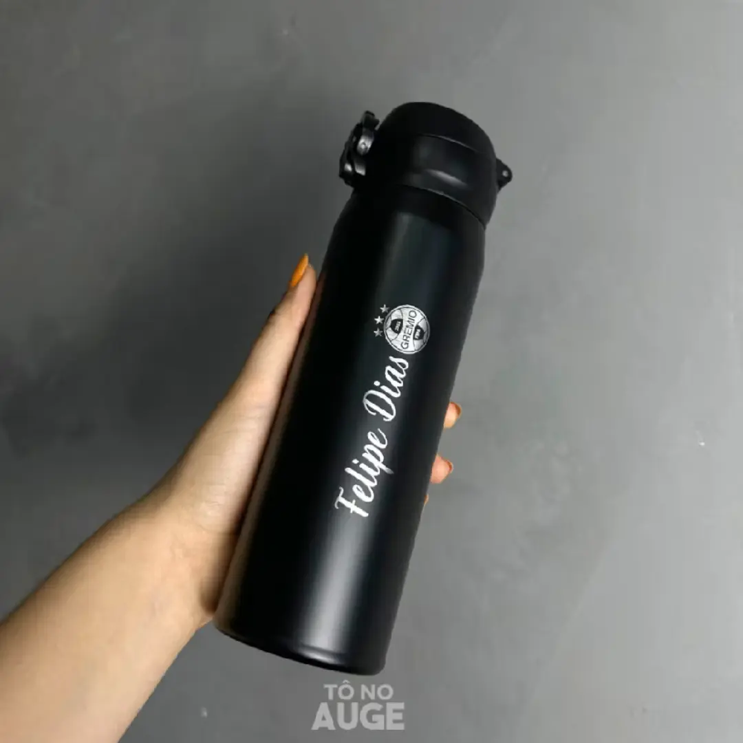 Kit 5 garrafas térmicas 400 ml — gravação a laser — foto 17