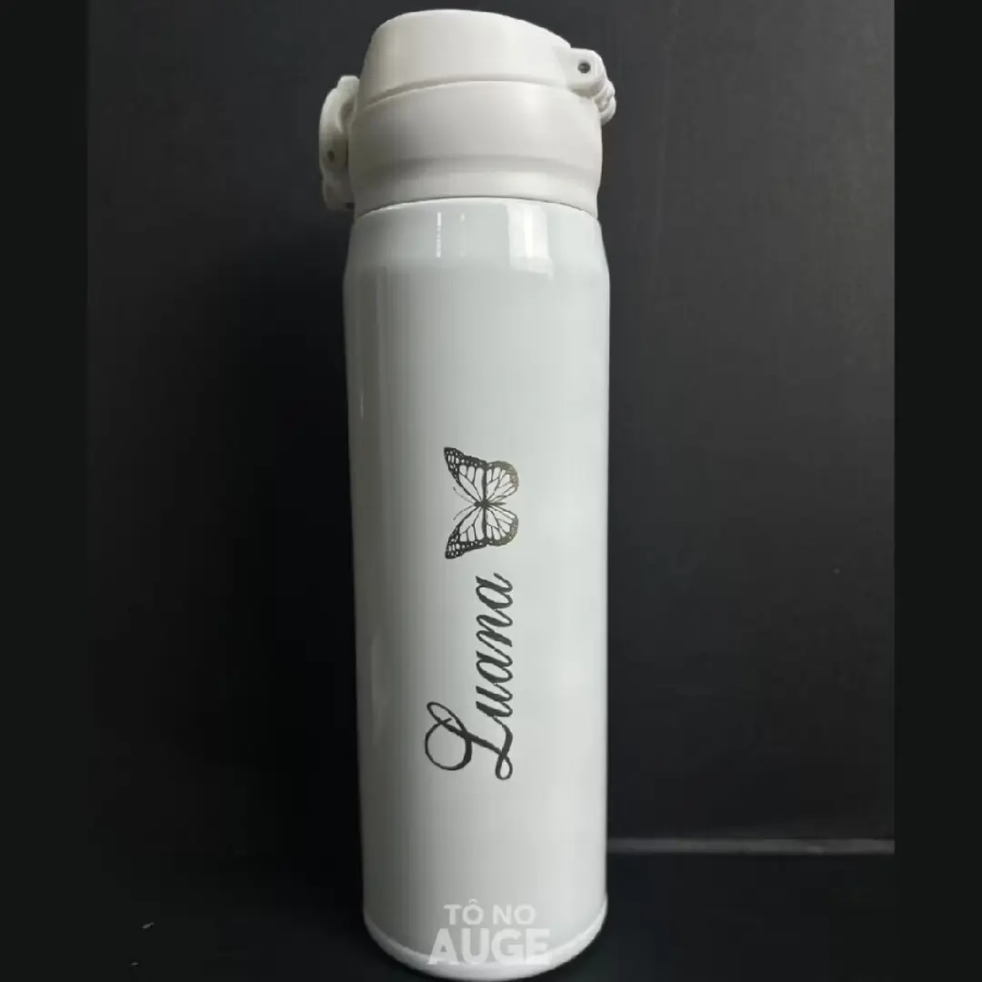 Kit 5 garrafas térmicas 400 ml — gravação a laser — foto 18