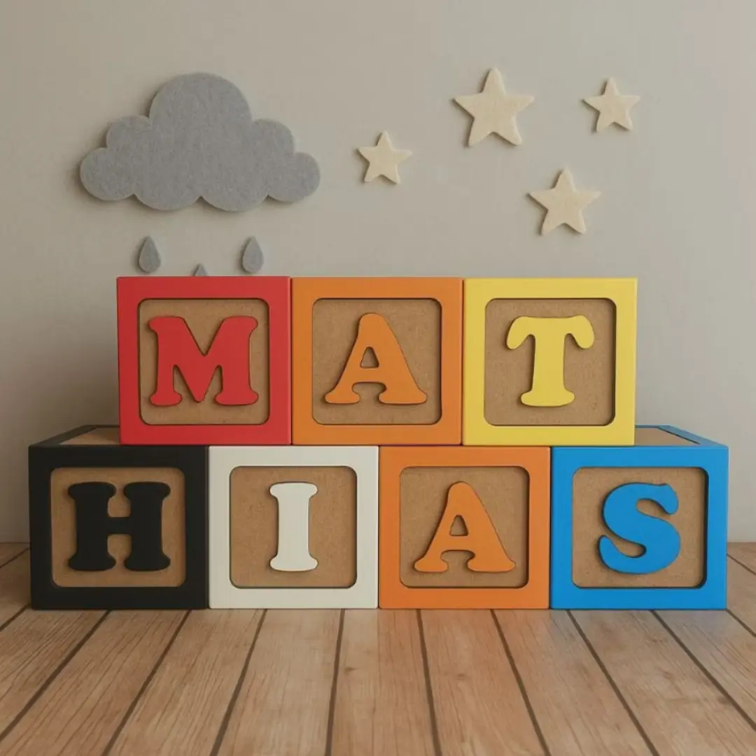 Cubo/dado MDF personalizado letras e números — foto 6
