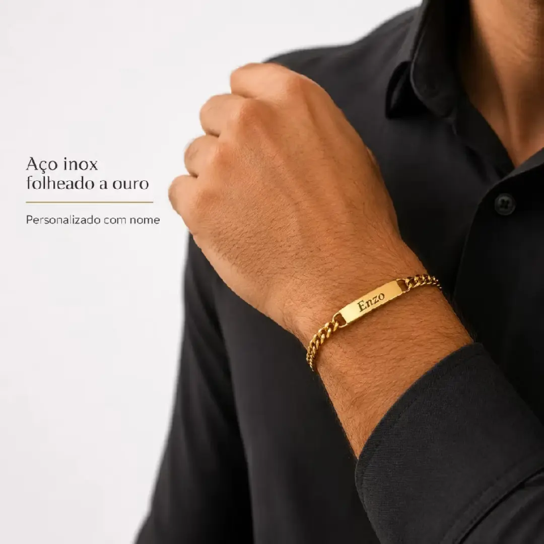 Pulseira com nome gravado — aço inox (variação) — foto 4