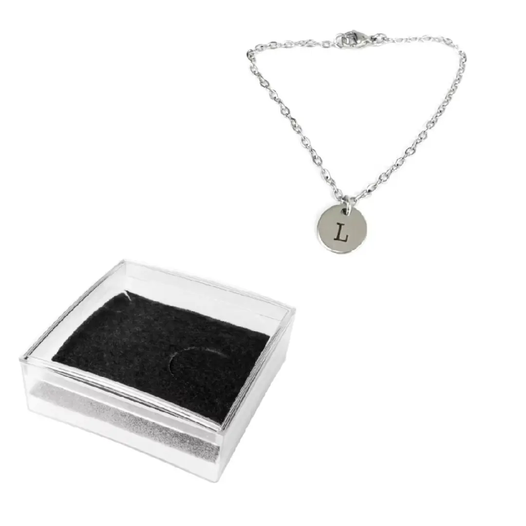 Kit 2 pulseiras medalha — inicial, nome ou data — foto 7
