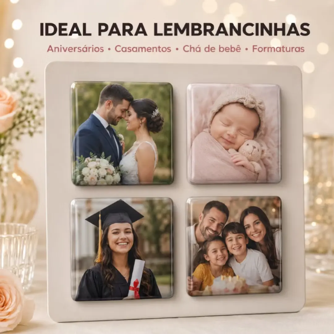Ímã botton com foto 5×5 cm — quadrado brilhante — foto 9