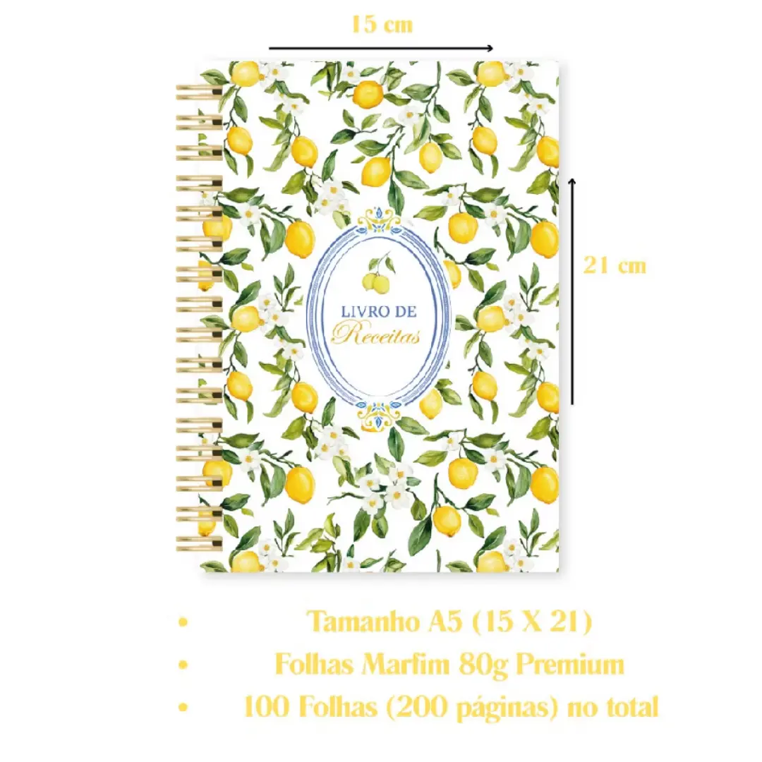 Livro de receitas capa dura 100 folhas — com nome — foto 4