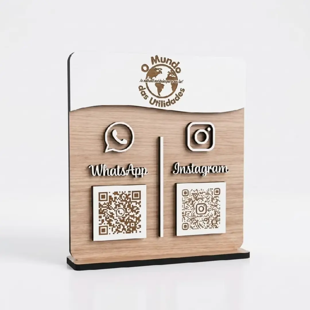 Display de mesa QR Code MDF — PIX e canais — foto 11