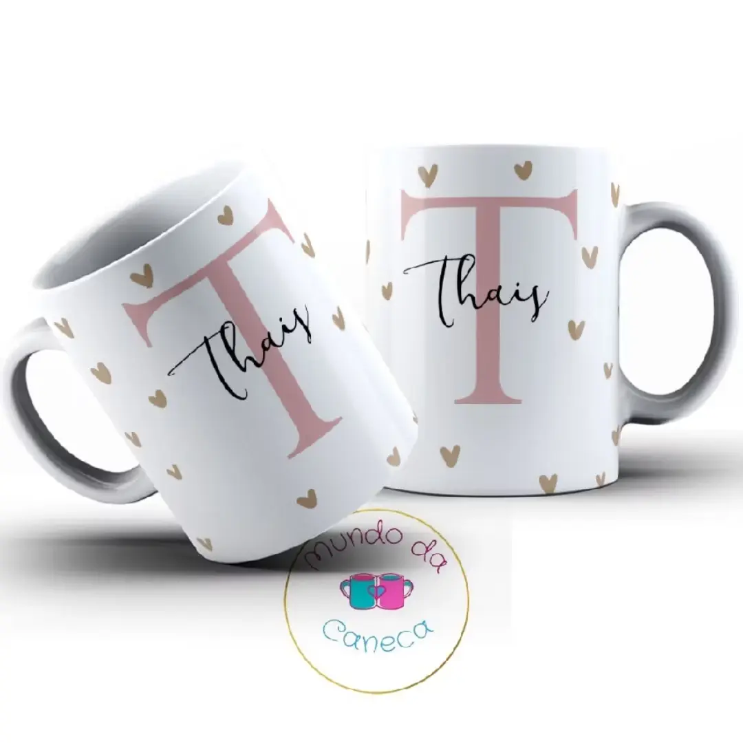 Caneca porcelana 325 ml — inicial e nome — foto 6