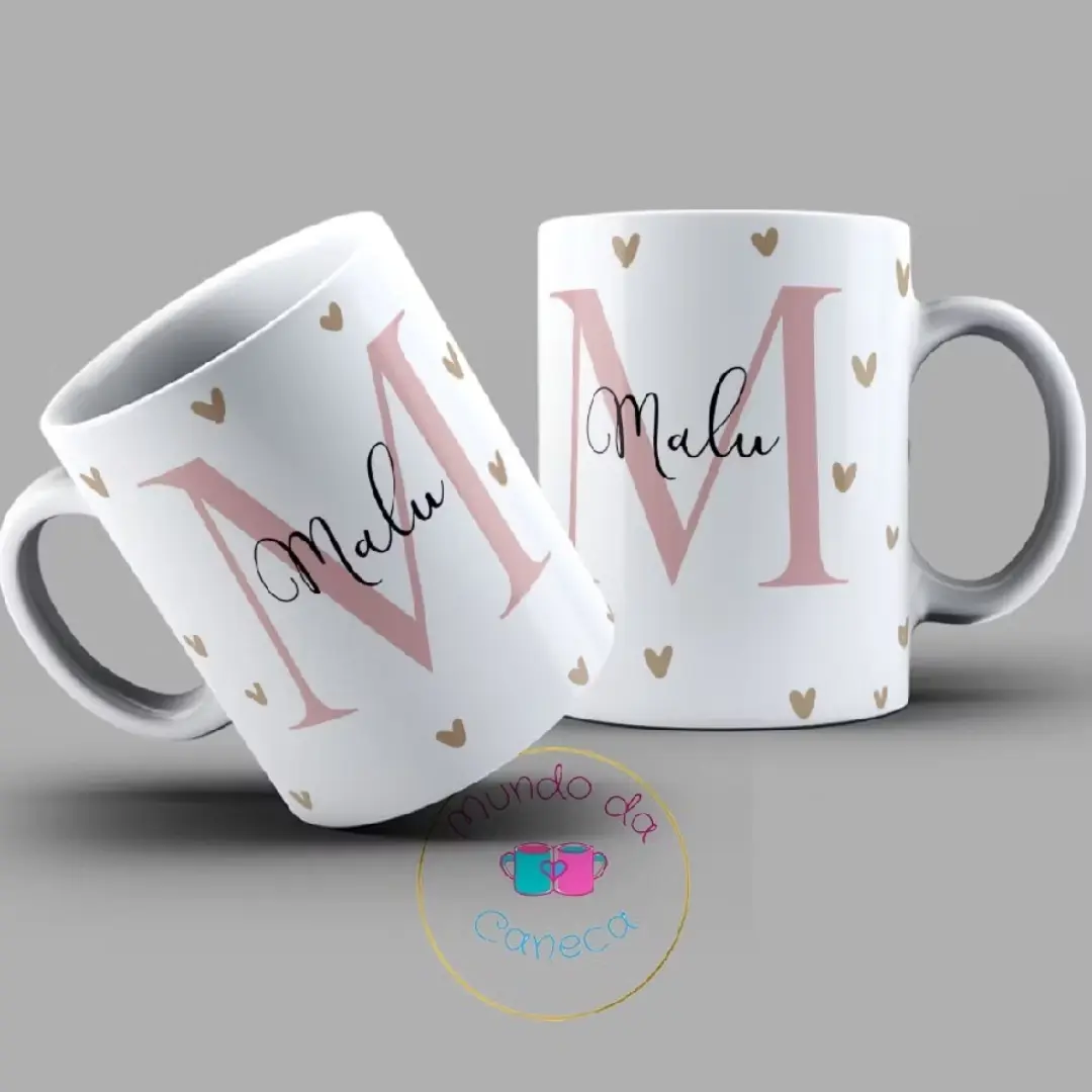 Caneca porcelana 325 ml — inicial e nome — foto 7