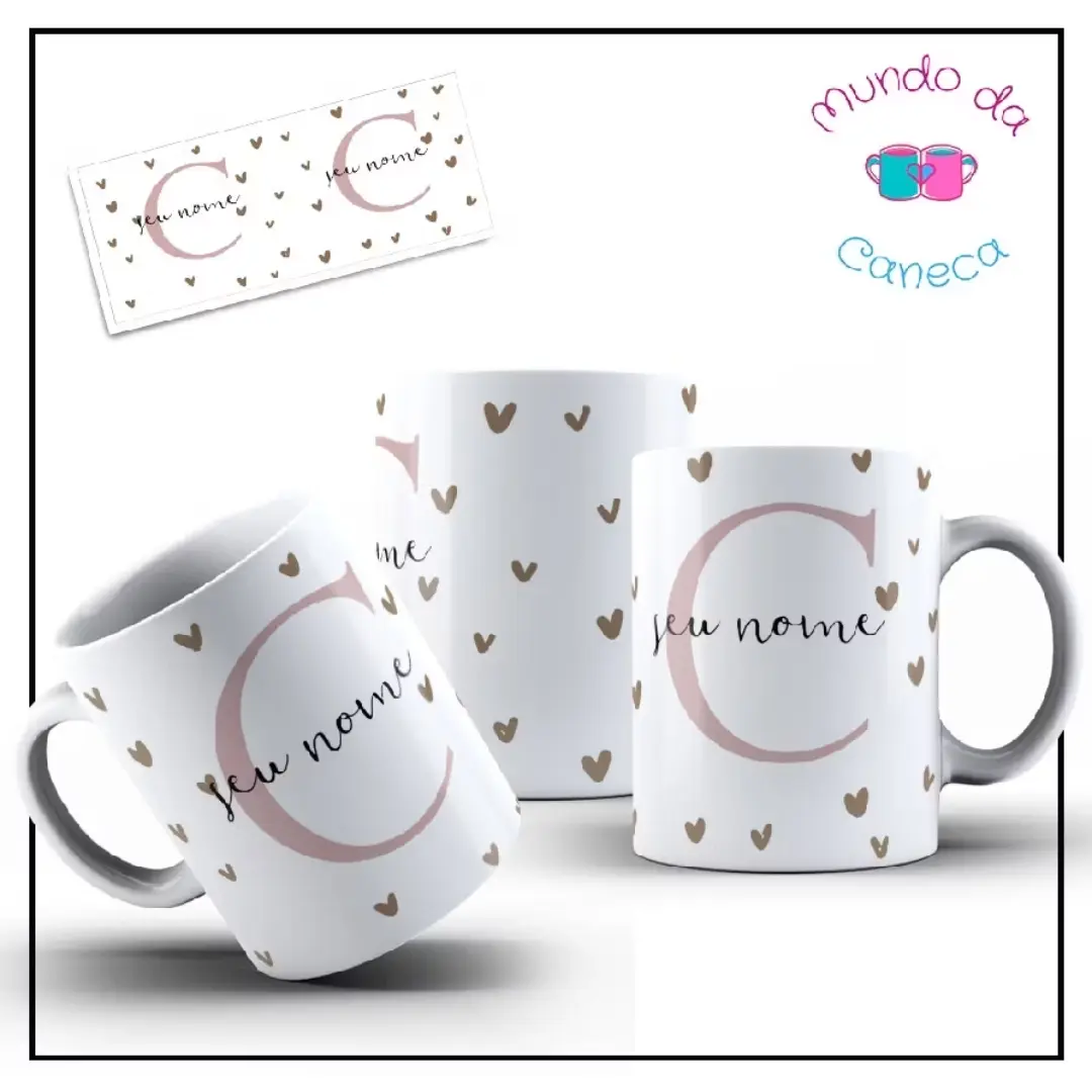 Caneca porcelana 325 ml — inicial e nome — foto 8