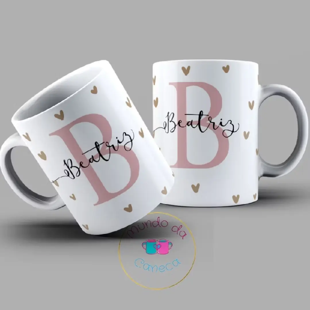 Caneca porcelana 325 ml — inicial e nome — foto 13