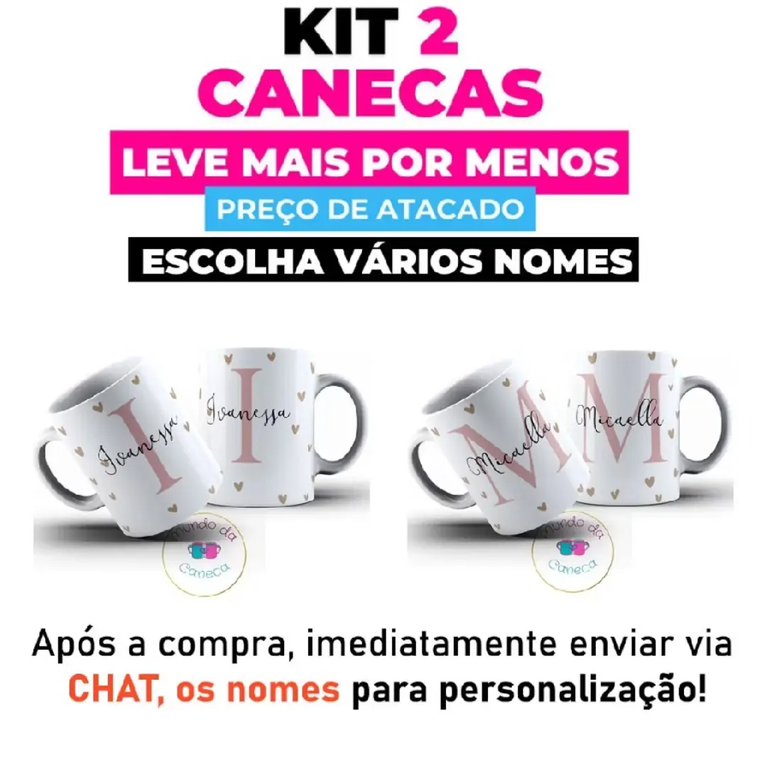 Caneca porcelana 325 ml — inicial e nome — foto 14