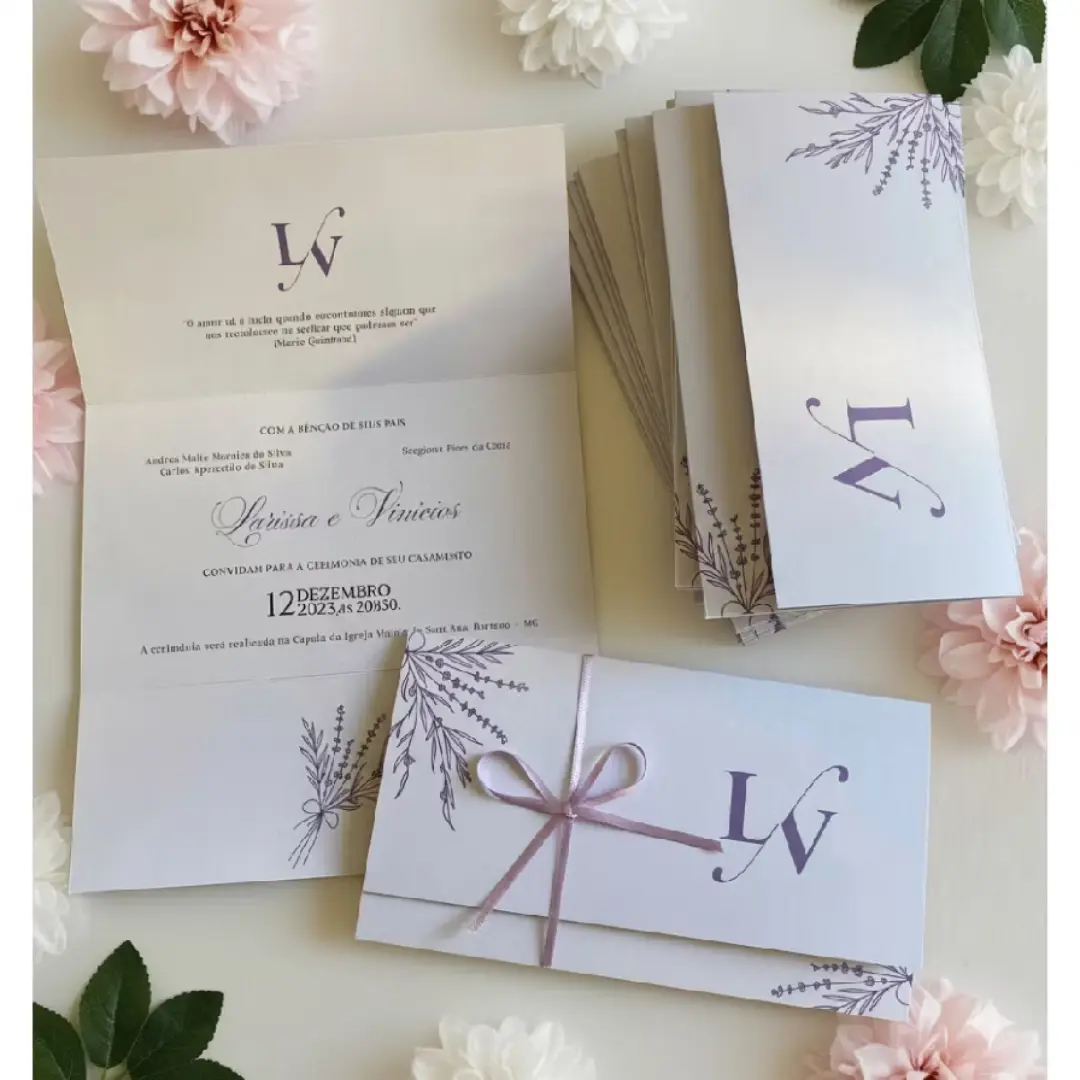 Convite de casamento papel fosco 250g — foto 4