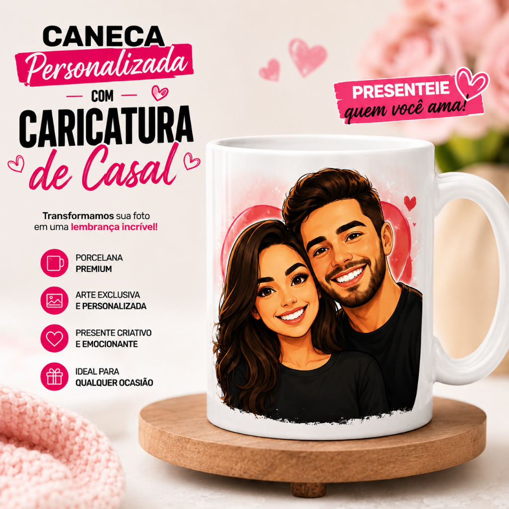Caneca caricatura de casal — 325 ml