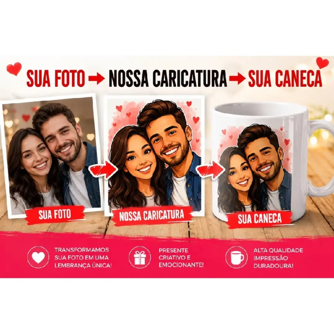 Caneca caricatura de casal — 325 ml — foto 5