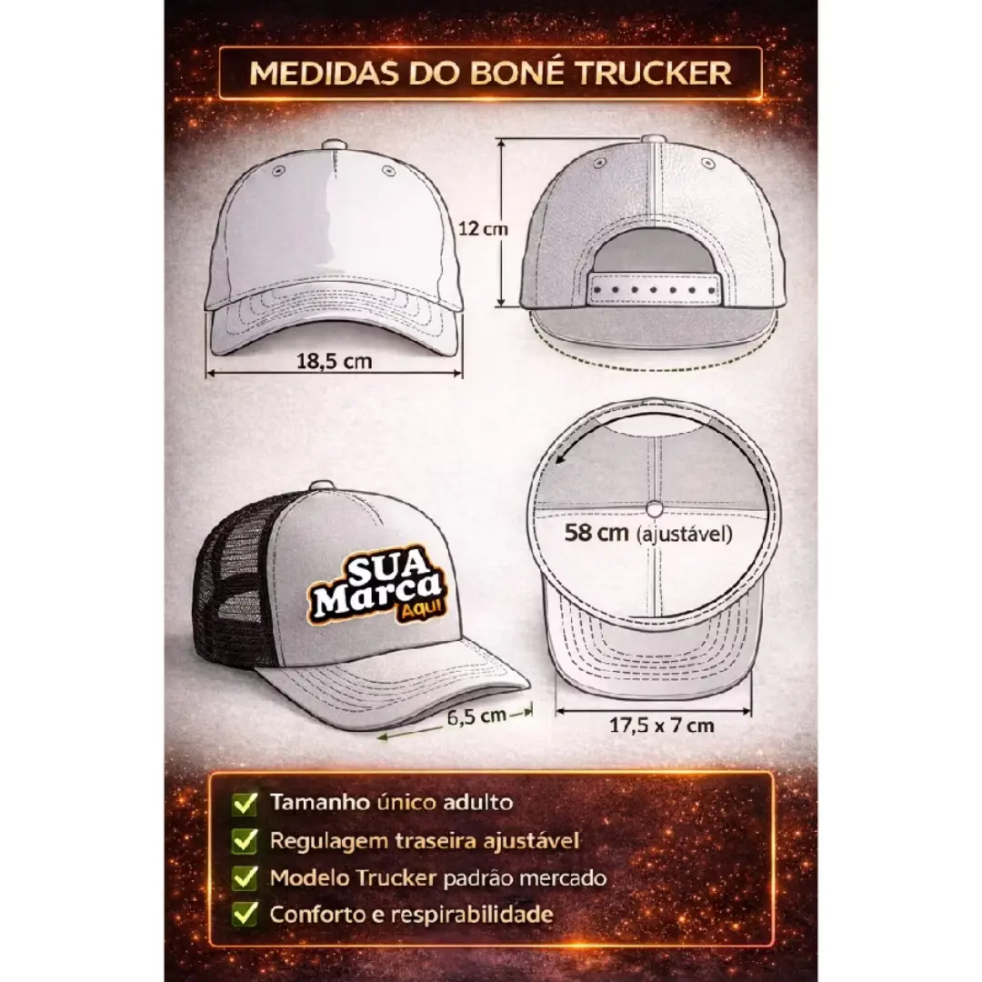 Boné trucker aba curva — logo DTF — foto 5