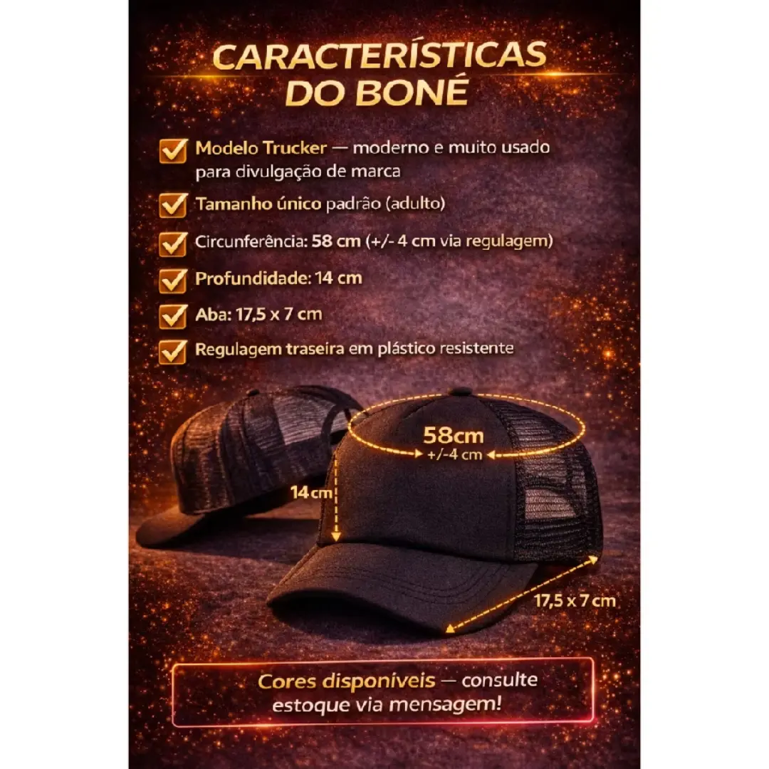 Boné trucker aba curva — logo DTF — foto 9