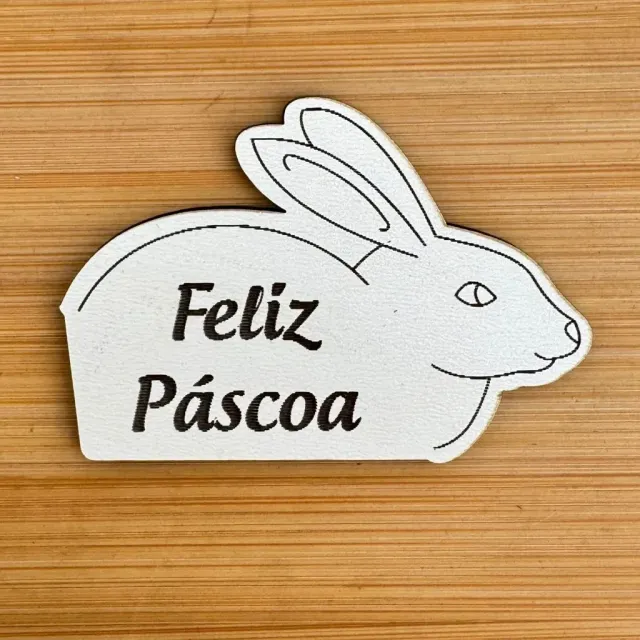 Ímã de geladeira coelho de Páscoa em MDF