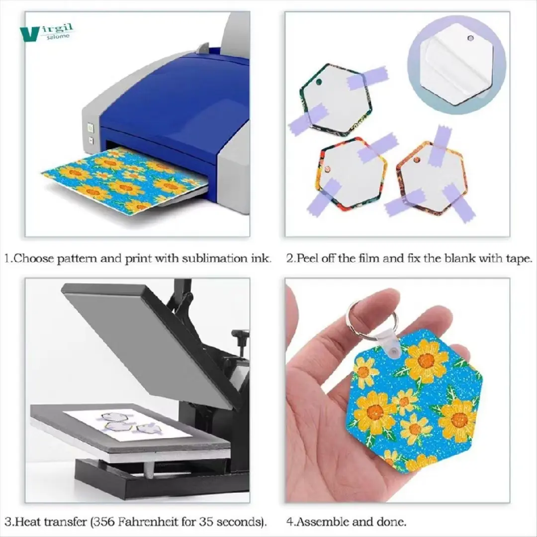 Kit 40 chaveiros hexágono para sublimação — foto 6
