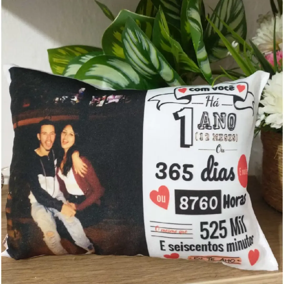 Almofada personalizada com frase ou foto (28×16 cm) — foto 3