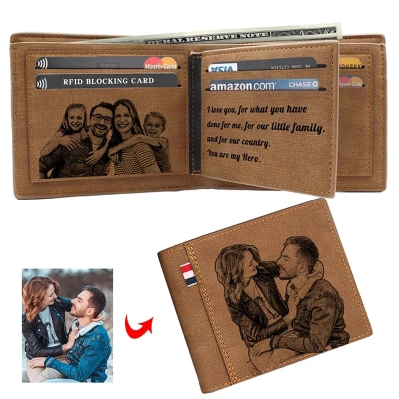 Carteira bifold PU — foto/imagem gravada