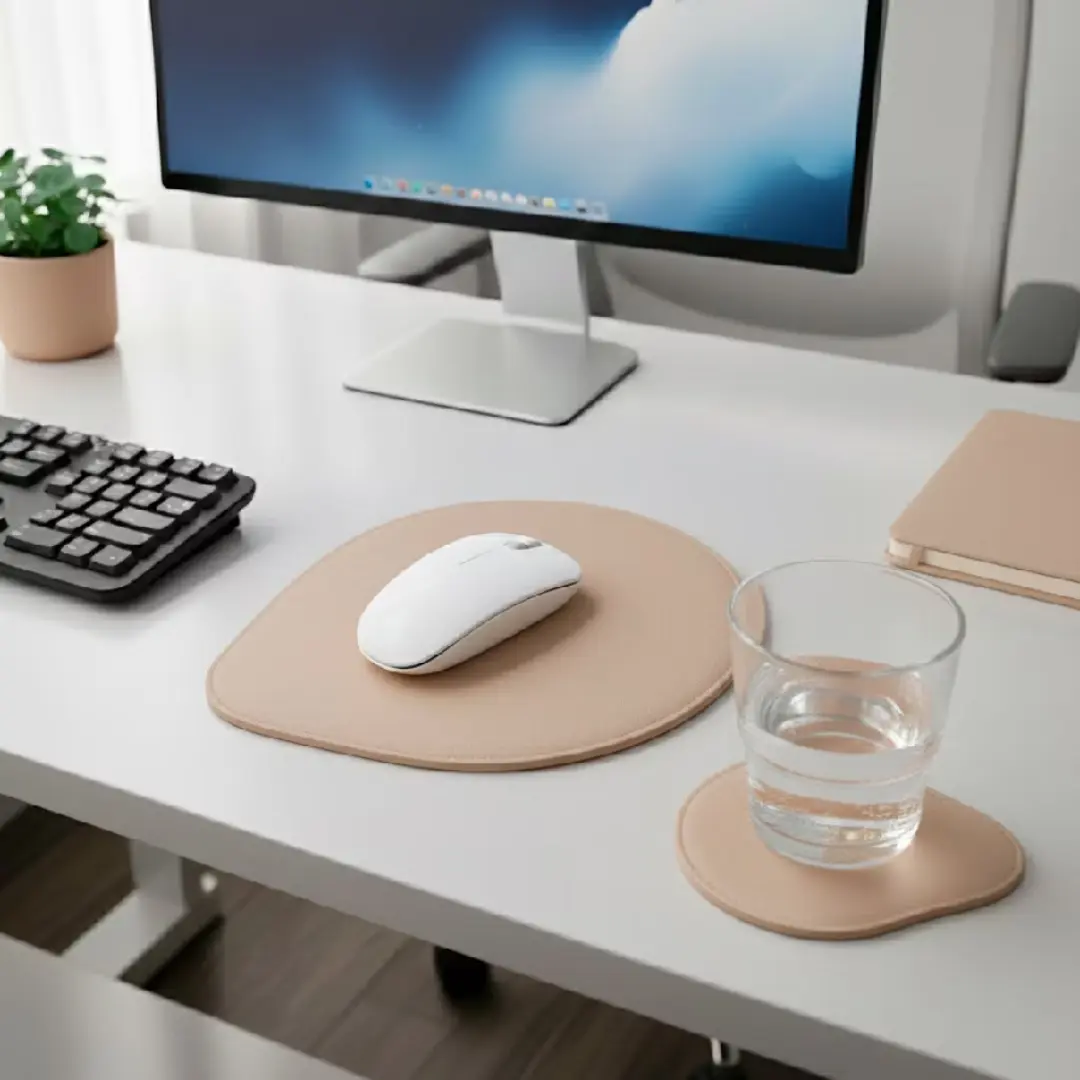 Kit mouse pad + porta-copos — couro sintético — foto 6