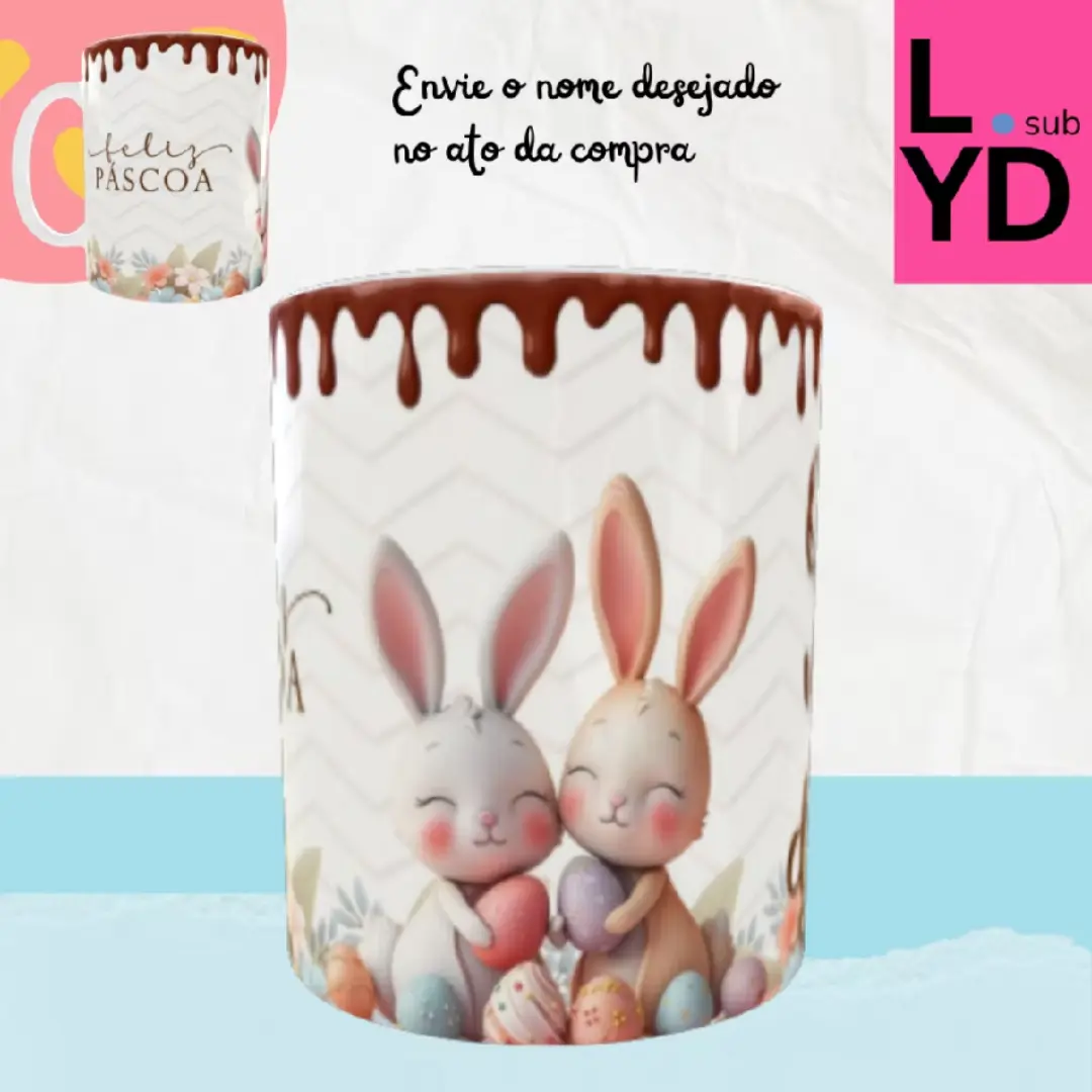Caneca porcelana Feliz Páscoa 325 ml — foto 2