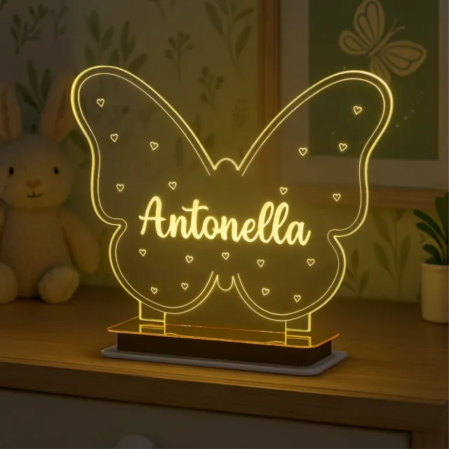 Luminária borboleta com nome — + brinde