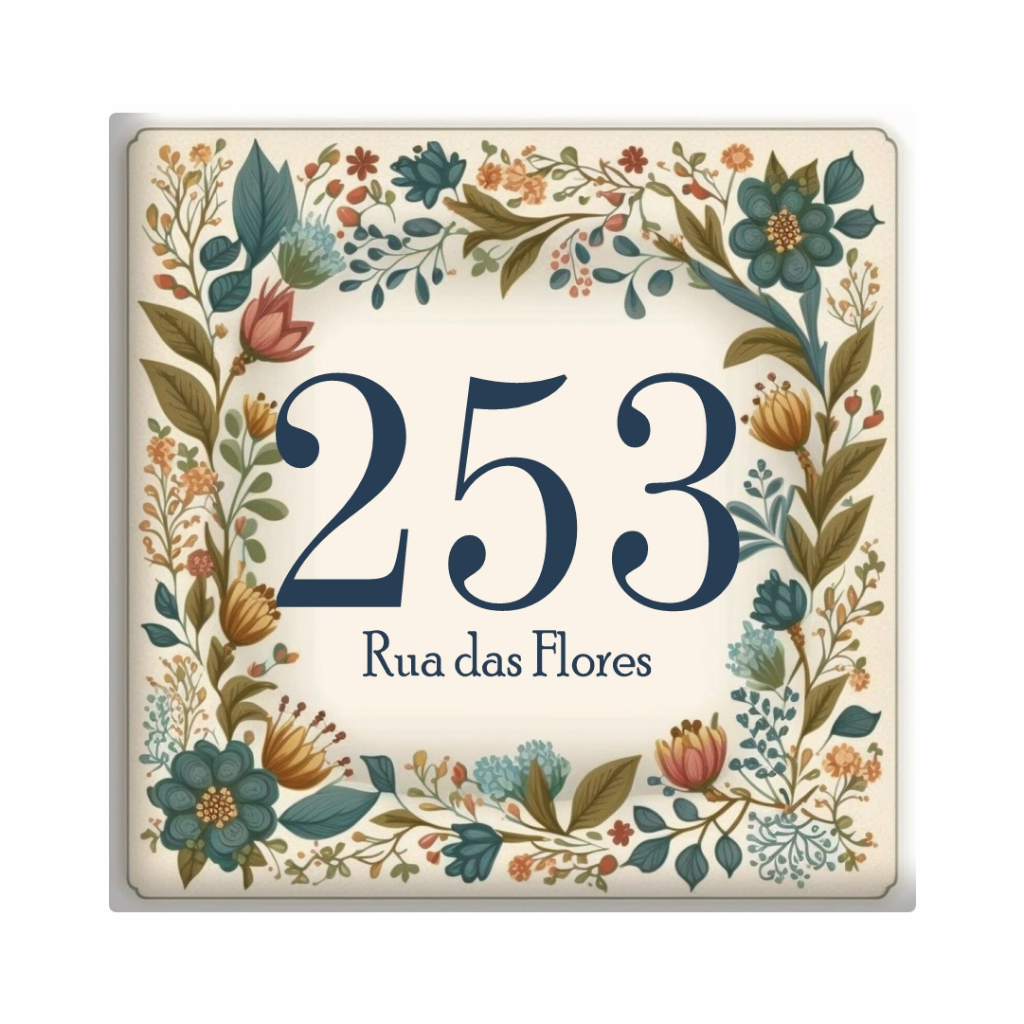 Azulejo número de casa + rua — modelo 10