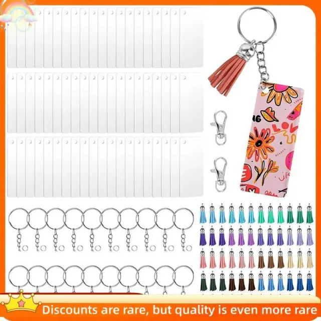 Kit 60 chaveiros MDF sublimação com borlas