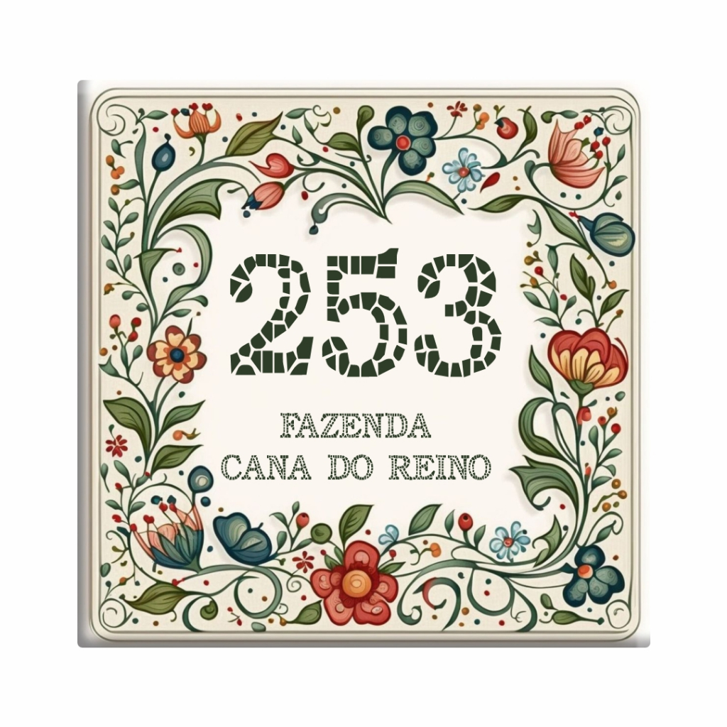 Azulejo número de casa + rua — modelo 2