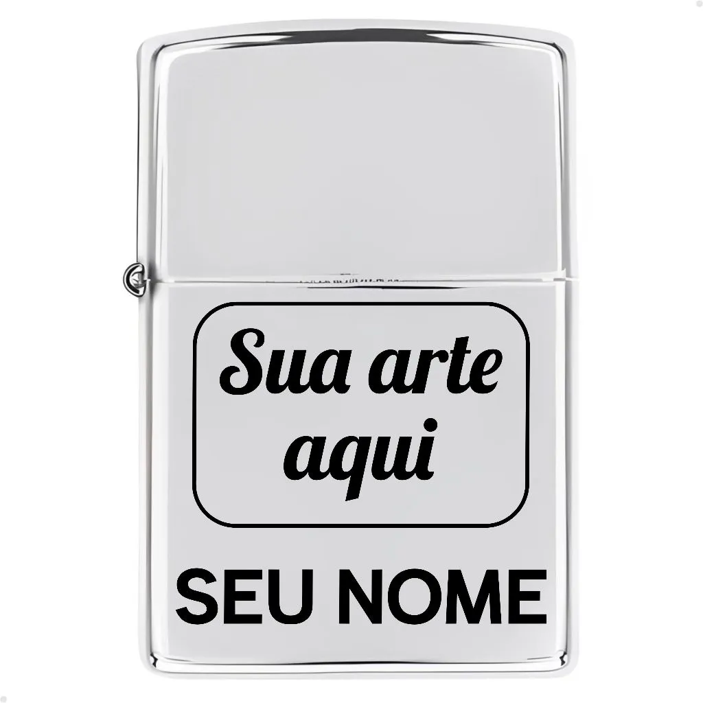 Isqueiro clássico metal — nome, arte ou logo