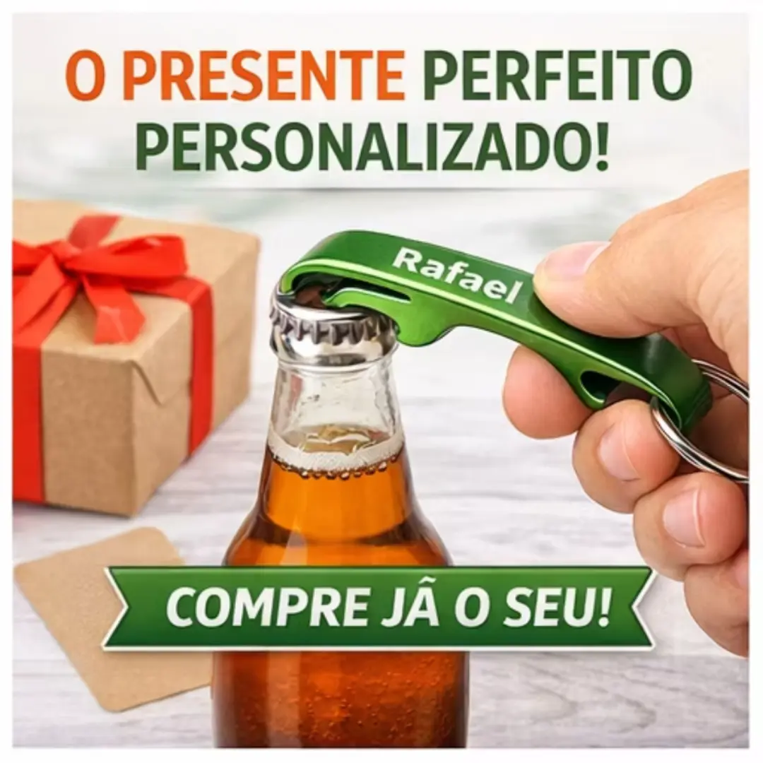 Kit 100 chaveiros abridores — logo, frase ou nome — foto 5