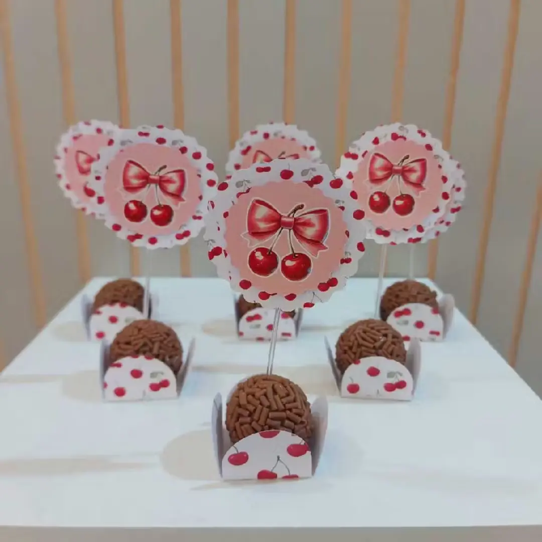 Kit forminha + topper 3D tema Cerejinha — foto 4