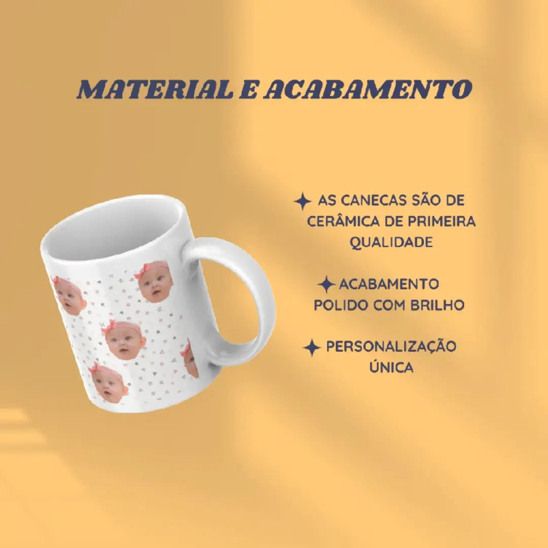 Caneca com foto e nome — carinha do bebê — foto 7