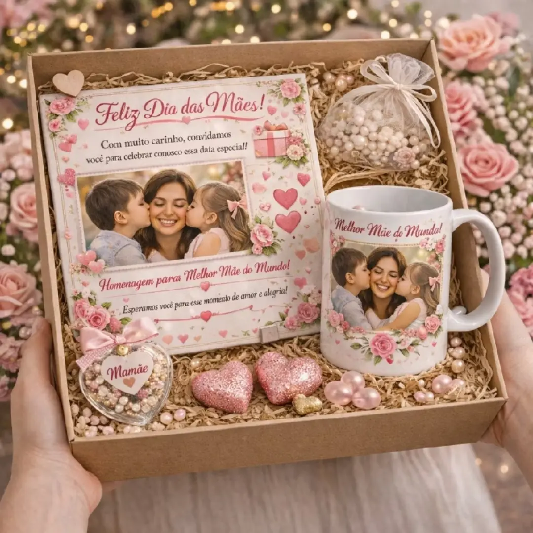 Kit Dia das Mães — azulejo 15×15 + caneca 325 ml — foto 4