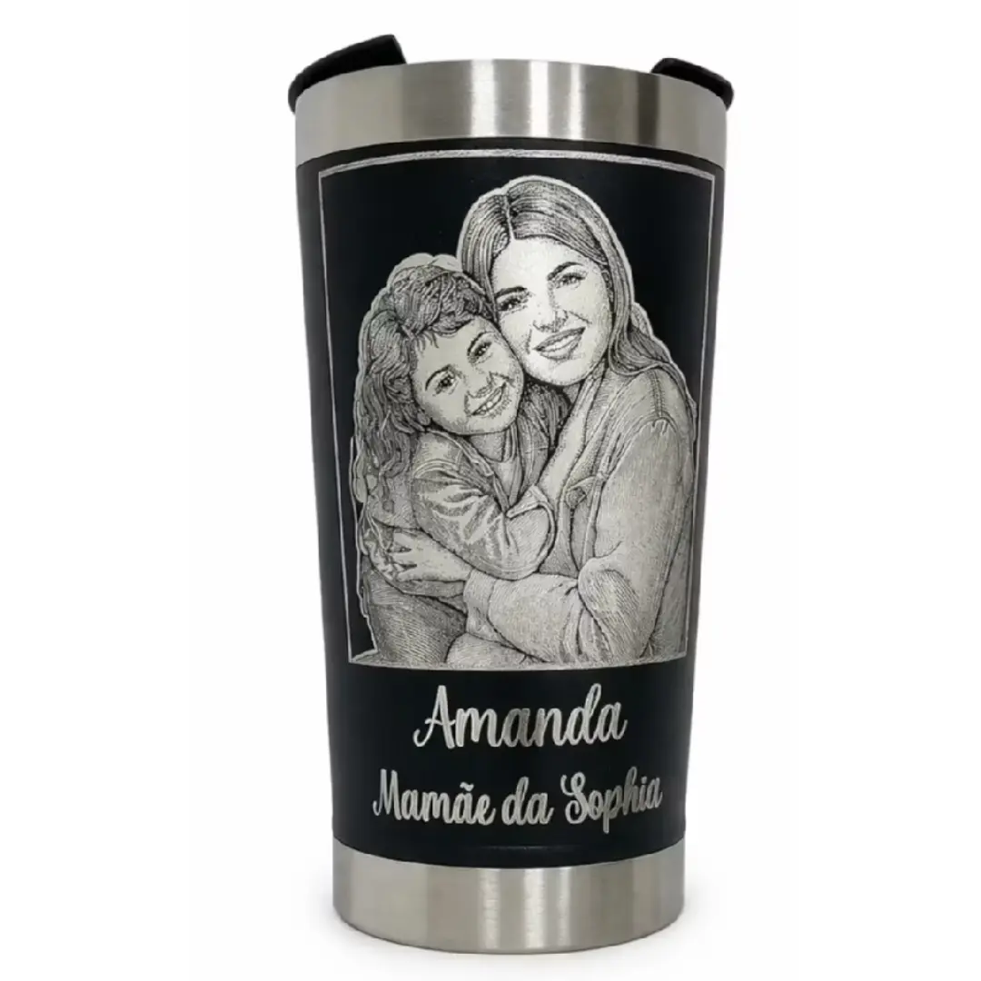 Copo térmico personalizado — foto e nome a laser — foto 8
