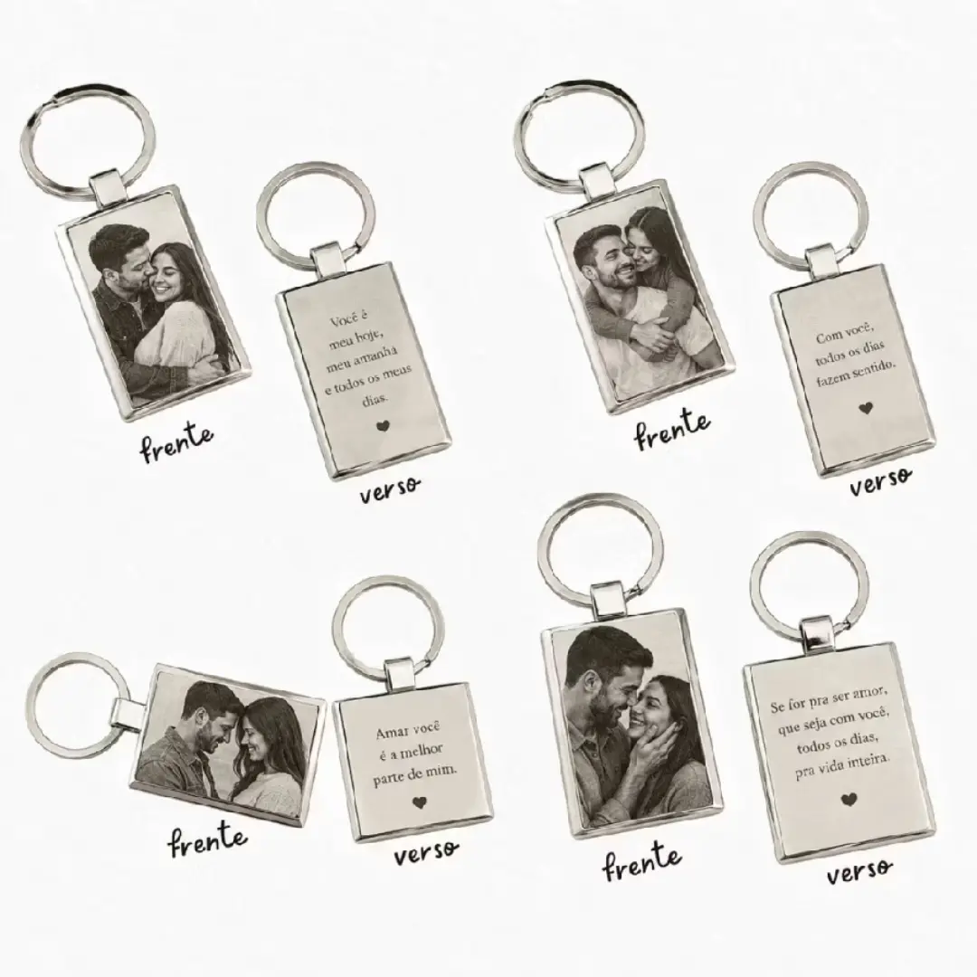 Chaveiro inox com foto a laser — ~4,1 cm — foto 5