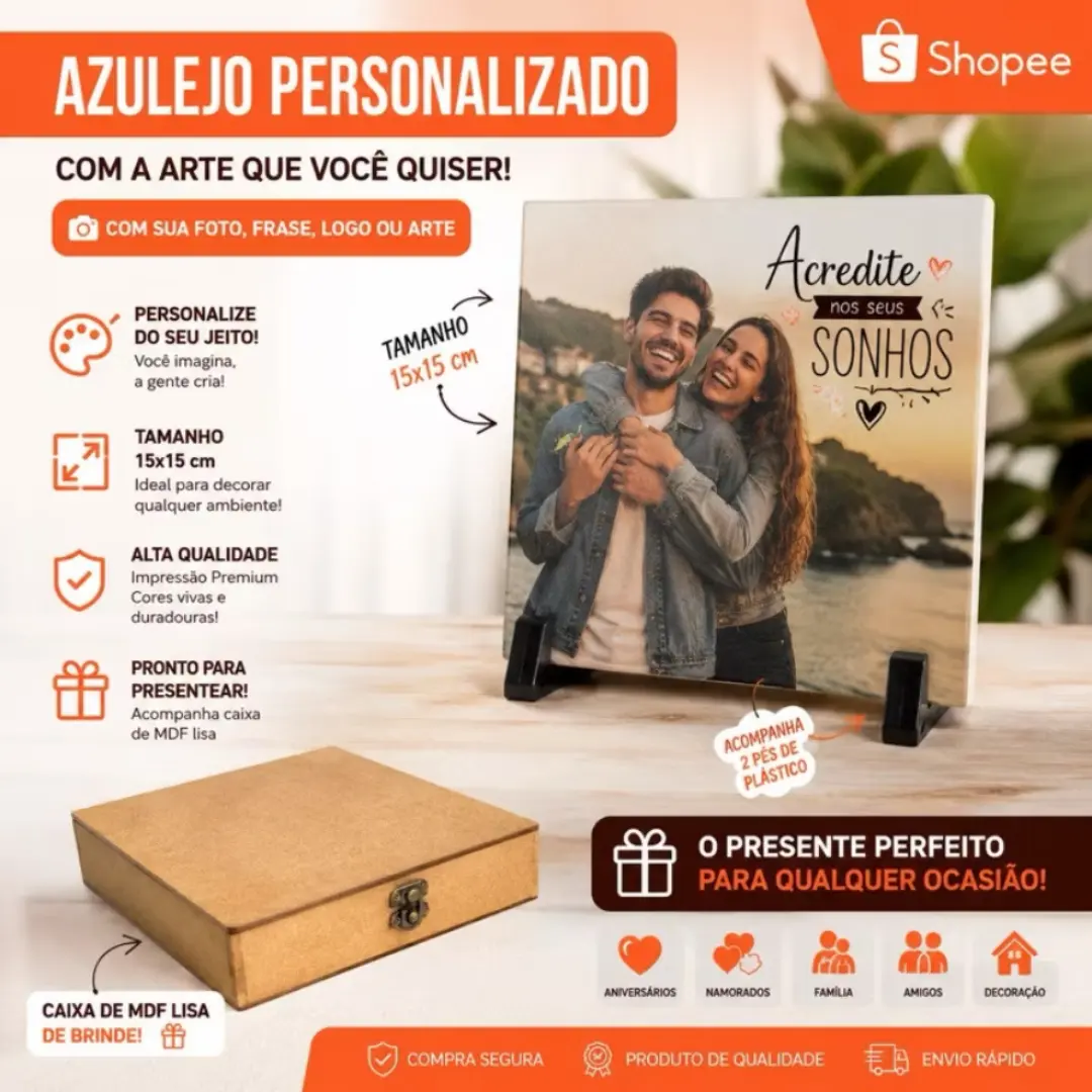 Azulejo 15×15 com foto e frase — foto 2