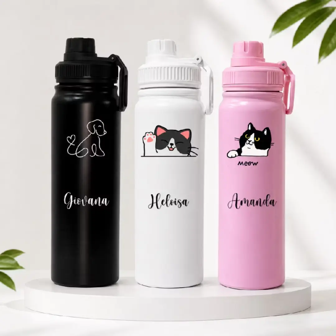 Garrafa térmica inox 800 ml pet lover personalizada — foto 3