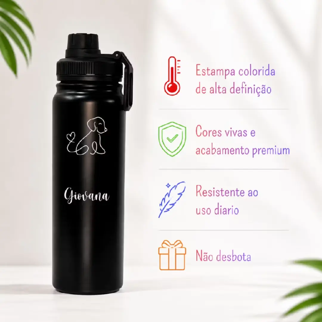 Garrafa térmica inox 800 ml pet lover personalizada — foto 6